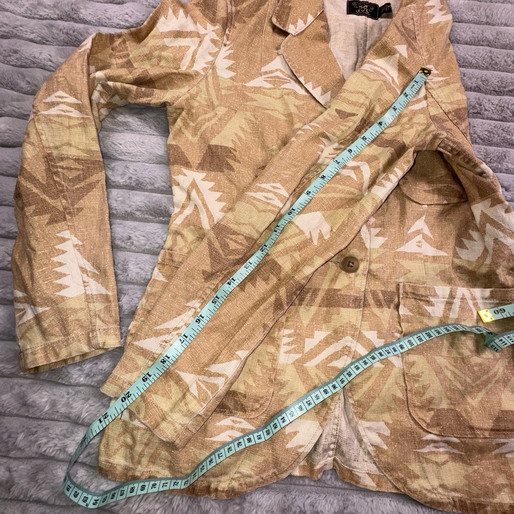 RRL Ralph Lauren Womens Sz 2 100% Linen Aztec Unstructured Blazer Jacket $790 - Picture 8 of 15